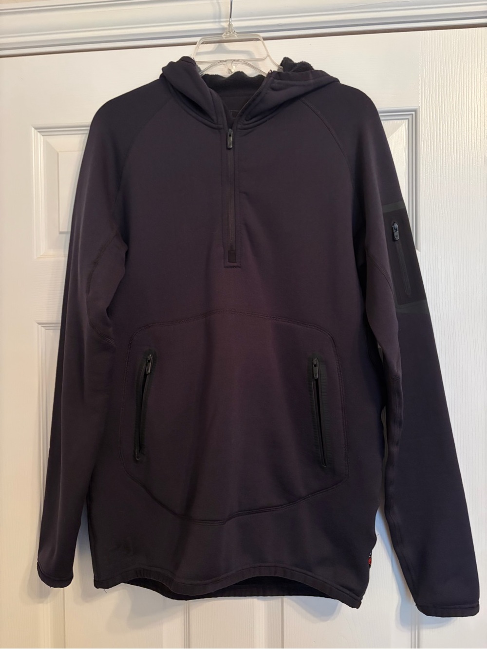 Men's Burton Hooded Half-Zip Pullover Jacket - Black